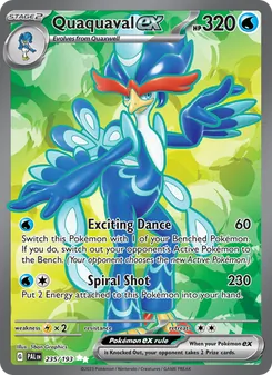 Quaquaval ex card from Paldea Evolved, number 235/193