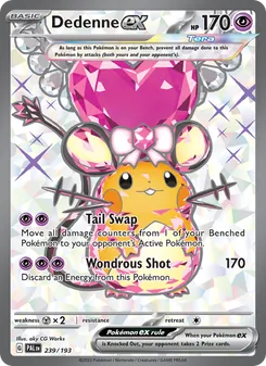 Dedenne ex card from Paldea Evolved, number 239/193