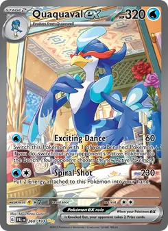 Quaquaval ex card from Paldea Evolved, number 260/193