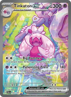 Tinkaton ex card from Paldea Evolved, number 262/193