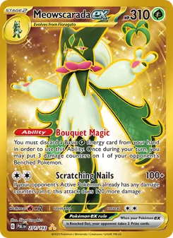 Meowscarada ex card from Paldea Evolved, number 271/193