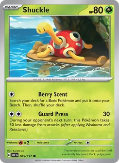 Shuckle card from Obsidian Flames, number 005/197