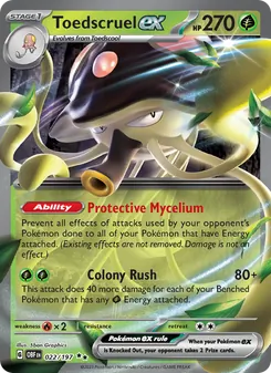 Toedscruel ex card from Obsidian Flames, number 022/197