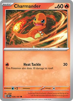 Charmander card from Obsidian Flames, number 026/197