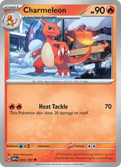 Charmeleon card from Obsidian Flames, number 027/197
