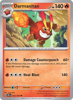 Darmanitan card from Obsidian Flames, number 035/197