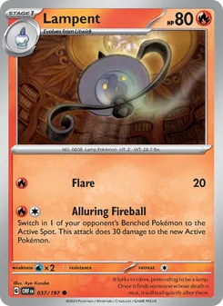 Lampent card from Obsidian Flames, number 037/197