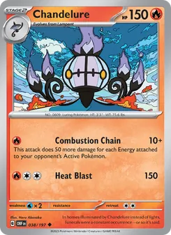 Chandelure card from Obsidian Flames, number 038/197