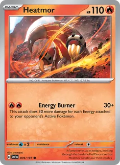 Heatmor card from Obsidian Flames, number 039/197