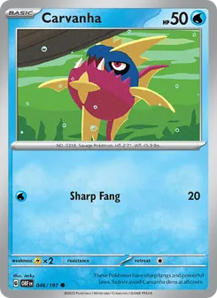 Carvanha card from Obsidian Flames, number 046/197