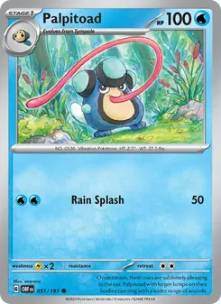 Palpitoad card from Obsidian Flames, number 051/197