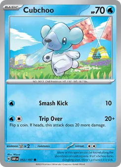 Cubchoo card from Obsidian Flames, number 053/197