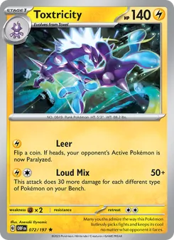 Toxtricity card from Obsidian Flames, number 072/197