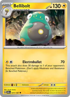 Bellibolt card from Obsidian Flames, number 077/197