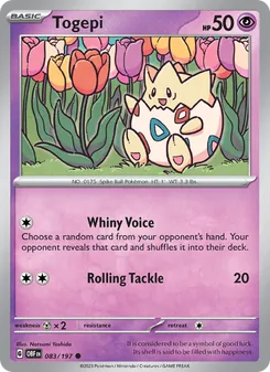 Togepi card from Obsidian Flames, number 083/197