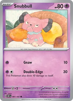 Snubbull card from Obsidian Flames, number 087/197