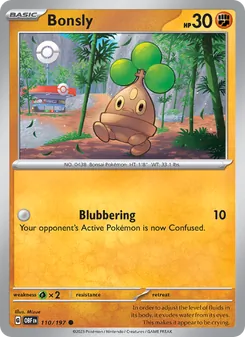 Bonsly card from Obsidian Flames, number 110/197