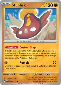 Stunfisk card from Obsidian Flames, number 112/197