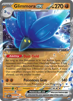 Glimmora ex card from Obsidian Flames, number 123/197