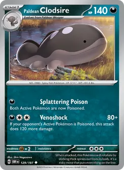 Paldean Clodsire card from Obsidian Flames, number 129/197