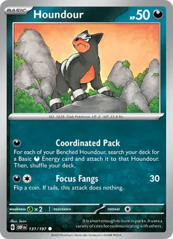 Houndour card from Obsidian Flames, number 131/197