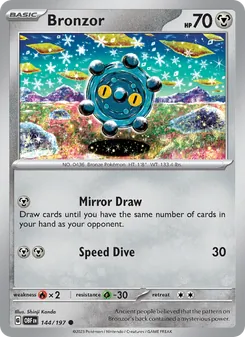 Bronzor card from Obsidian Flames, number 144/197