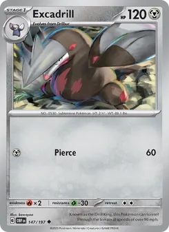 Excadrill card from Obsidian Flames, number 147/197
