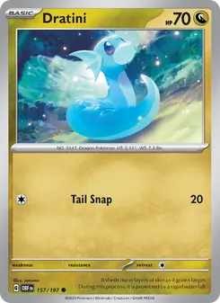 Dratini card from Obsidian Flames, number 157/197