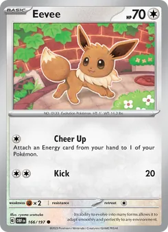 Eevee card from Obsidian Flames, number 166/197