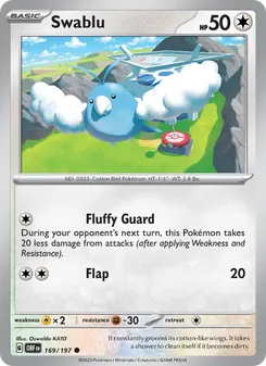 Swablu card from Obsidian Flames, number 169/197