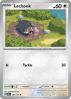 Lechonk card from Obsidian Flames, number 180/197