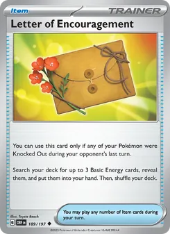 Letter of Encouragement card from Obsidian Flames, number 189/197