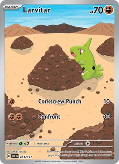 Larvitar card from Obsidian Flames, number 203/197