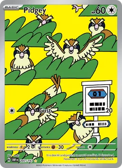 Pidgey card from Obsidian Flames, number 207/197