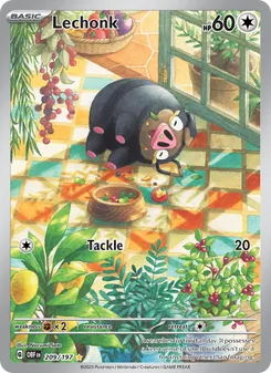 Lechonk card from Obsidian Flames, number 209/197