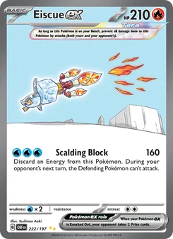 Eiscue ex card from Obsidian Flames, number 222/197