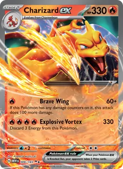 Charizard ex card from 151, number 006/165