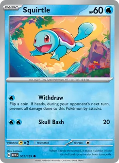 Squirtle card from 151, number 007/165