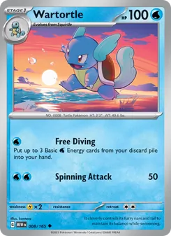 Wartortle card from 151, number 008/165