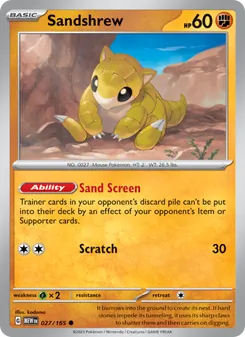 Sandshrew card from 151, number 027/165