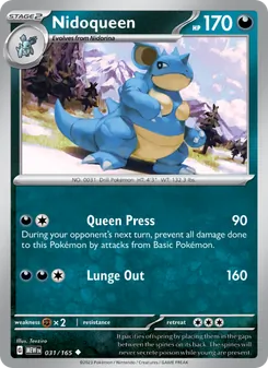 Nidoqueen card from 151, number 031/165