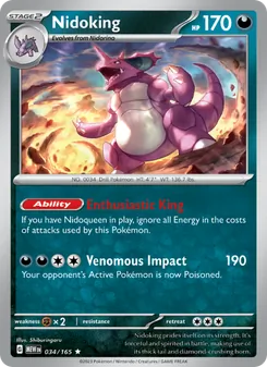 Nidoking card from 151, number 034/165