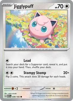 Jigglypuff card from 151, number 039/165