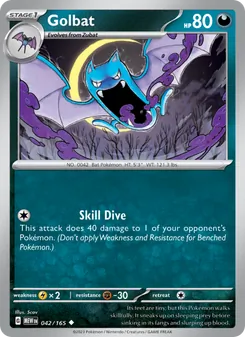 Golbat card from 151, number 042/165