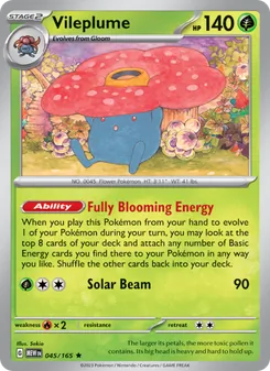 Vileplume card from 151, number 045/165