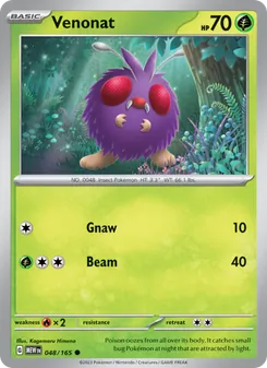 Venonat card from 151, number 048/165