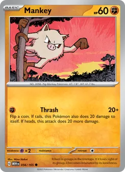 Mankey card from 151, number 056/165