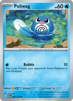 Poliwag card from 151, number 060/165