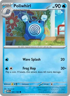 Poliwhirl card from 151, number 061/165