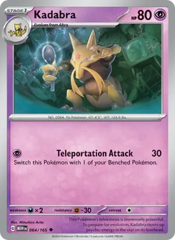Kadabra card from 151, number 064/165